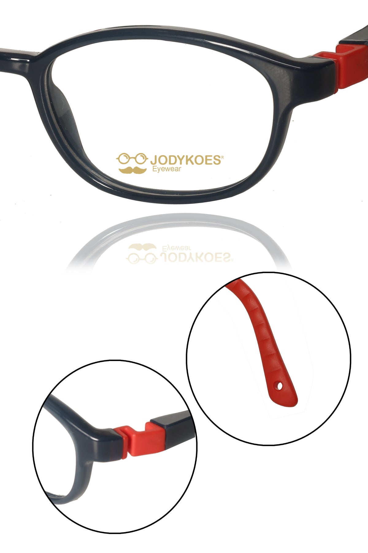 Jodykoes Kids TR90 Eyeglass Frames | Lightweight Flexible Kids Spectacle Frames (Blue)