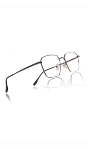 Jodykoes® Premium Series Metal Spectacle Frame With Anti-Glare Blue Light Blocking Eyeglasses for Men and Women | Computer and Mobile Phone Protection Eyewear Frames (Black/Grey)