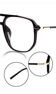 Jodykoes® Premium Oversized Eyeglass Frames: Stylish Anti-Glare and Blue Light Blocking Glasses for Enhanced Computer and Mobile Phone Protection, Unisex Design (Black)