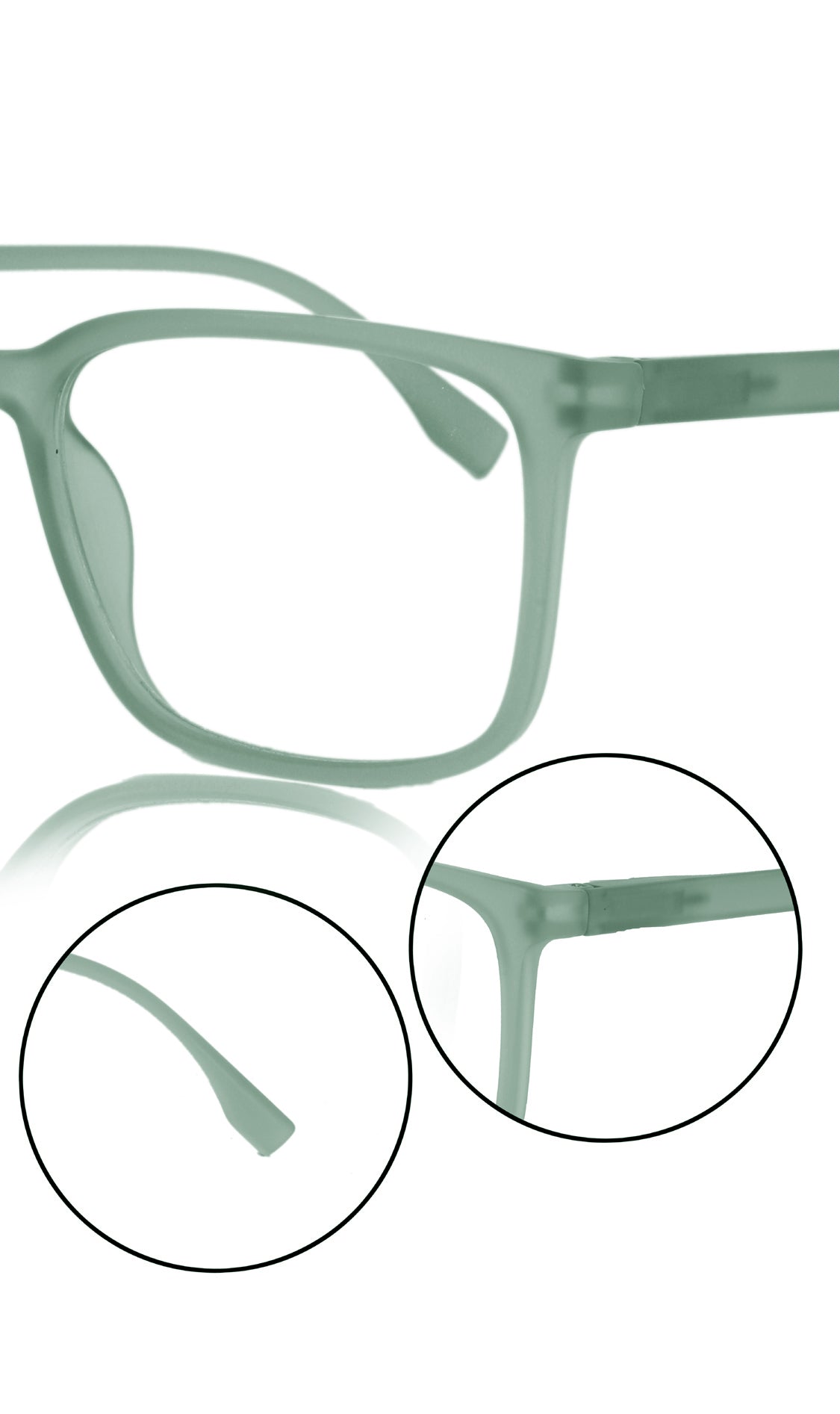 Jodykoes® Colour Series : Vibrant colours eyewear rectangle frames with anti glare and blue filter eyeglasses for men and women (Sky Green)