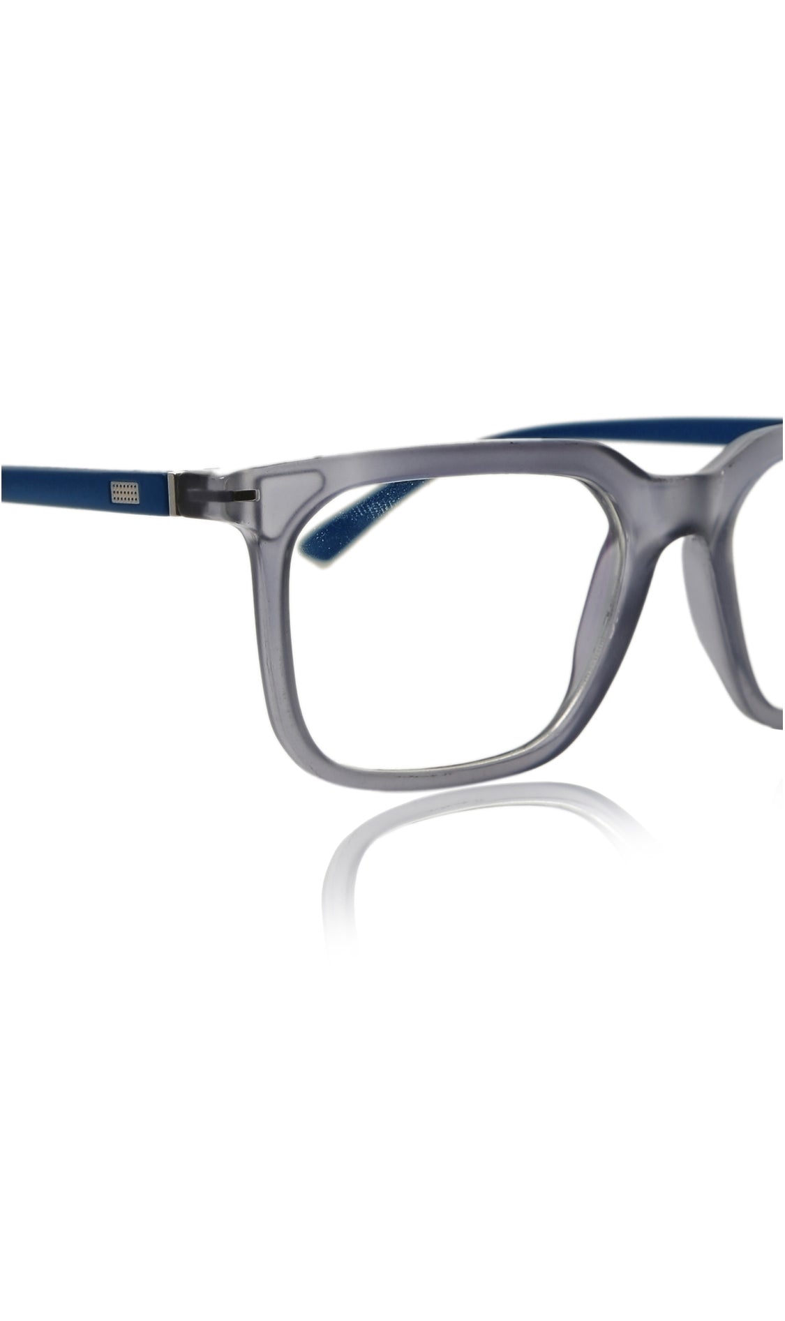 Jodykoes® Colour Frame Series: Stylish Square Spectacle Frames with Blue Ray Protection and Anti-Glare Glasses for Men and Women (Frosted Grey Blue) - Jodykoes ®