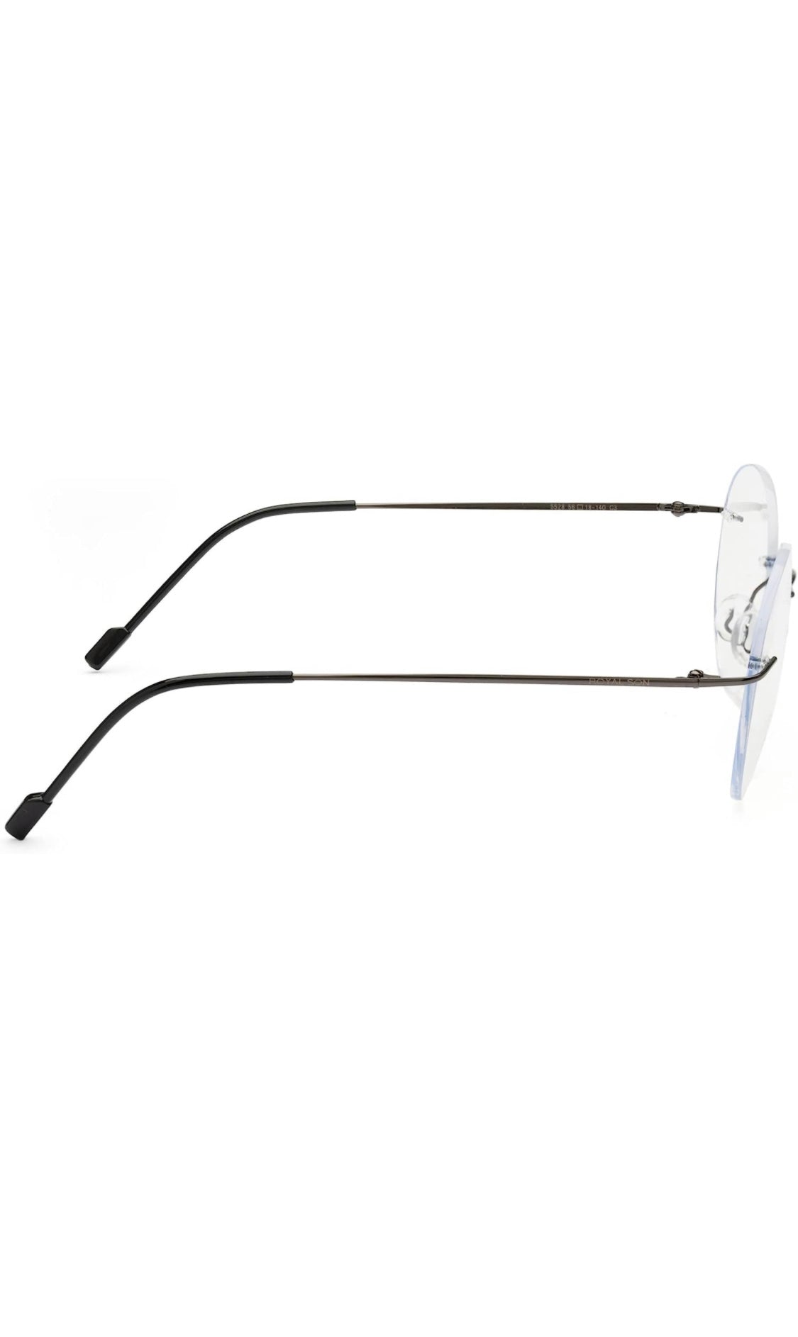 Jodykoes® Rimless Round Frame Zero Power Anti Glare Spectacle For Men and Women | Unisex Computer Eyeglasses Light Weight Round Frameless Eyewear (Black) - Jodykoes ®