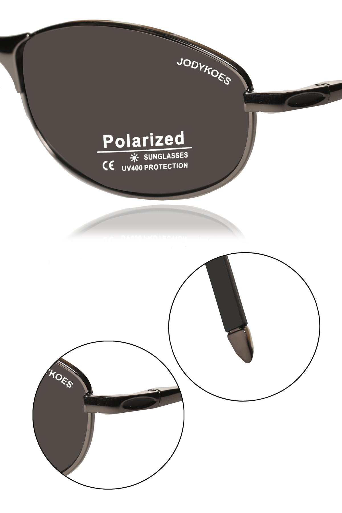 Jodykoes Legacy Sports Edition Metal Rectangular Sunglasses – UV400 Polarized (Black)