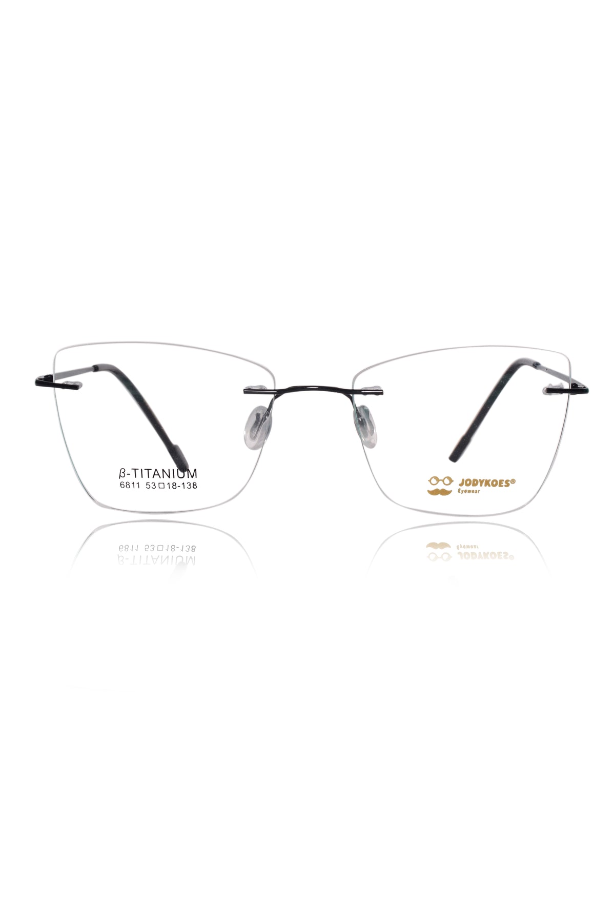 Jodykoes Cat Eye Premium Rimless Frame (Black)