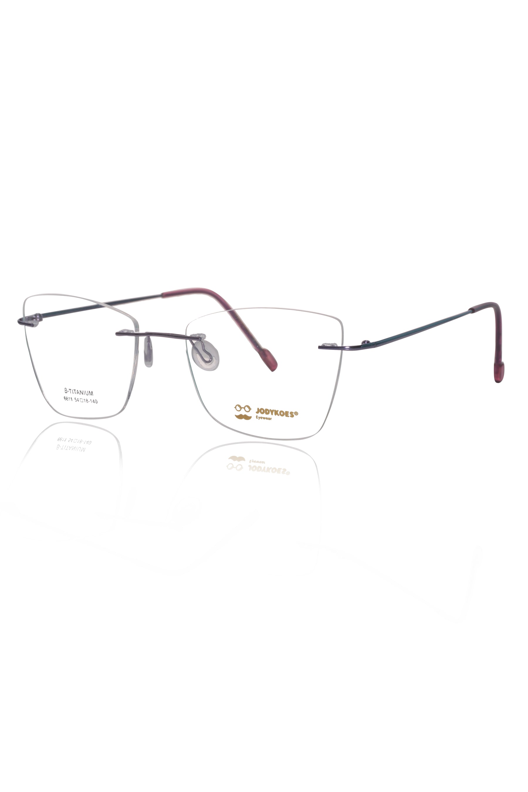 Jodykoes Cat Eye Premium Rimless Frame (Purple)