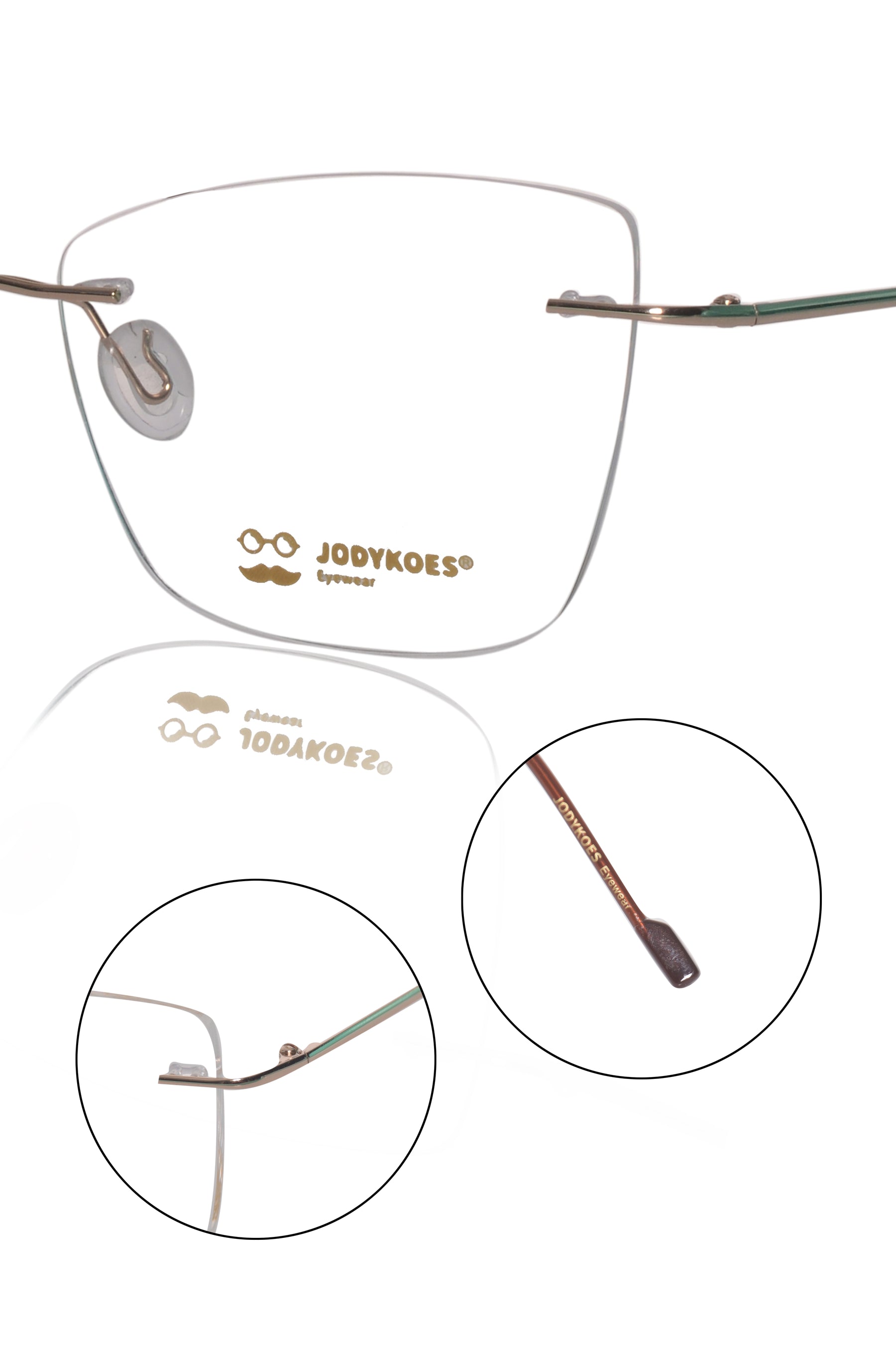 Jodykoes Cat Eye Premium Rimless Frame (Gold)