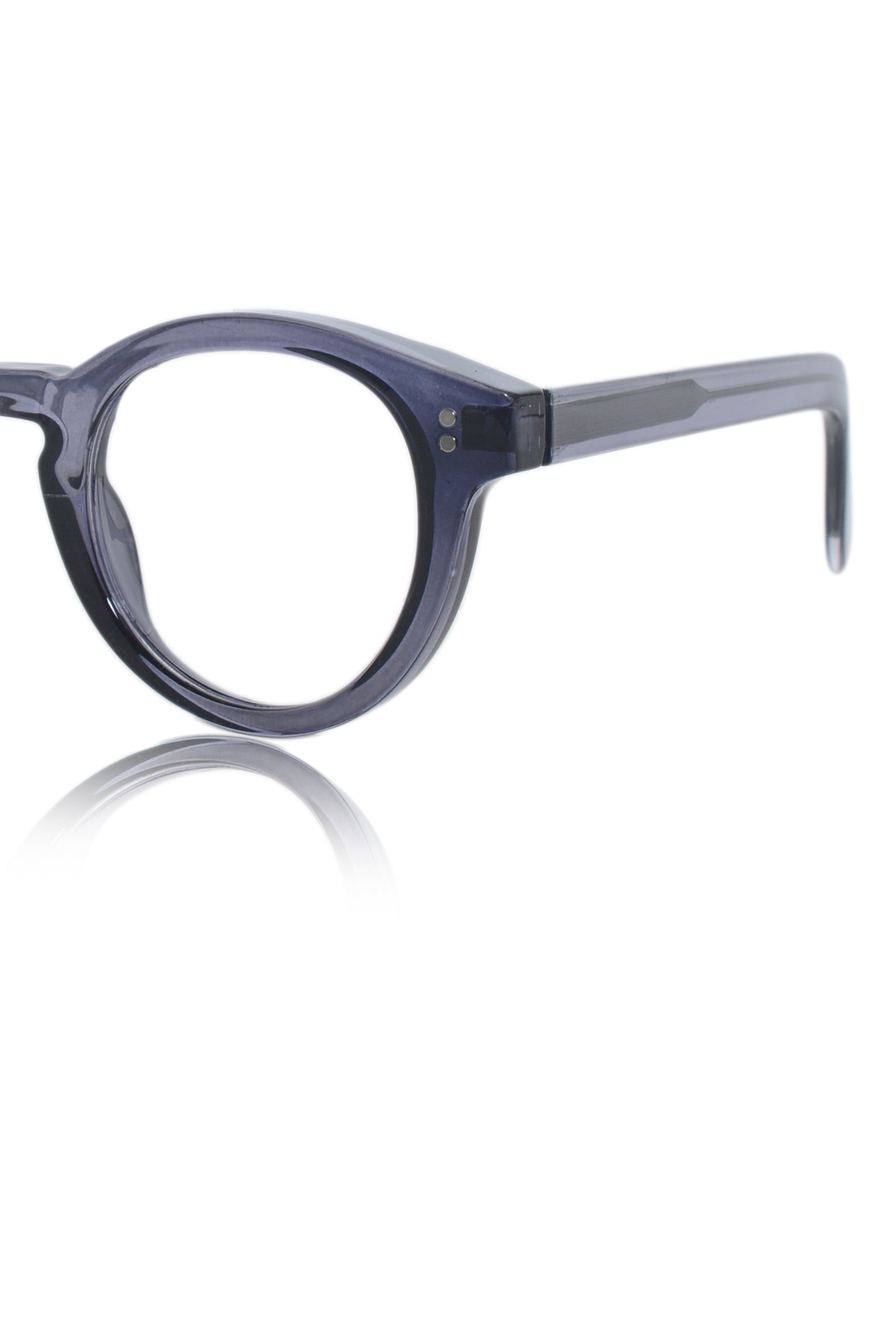 Jodykoes Founder's Edition Round Frame | Premium Pure Acetate Sheet Eyeglasses Frame (Crystal Gray)