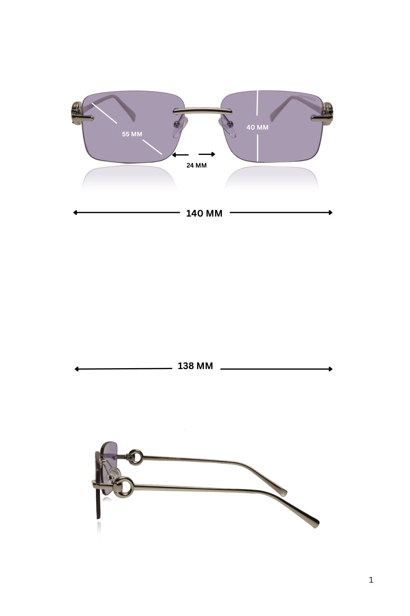 Jodykoes Legacy Rimless Sunglasses | UV400 Protection | Lightweight Stylish Eyewear