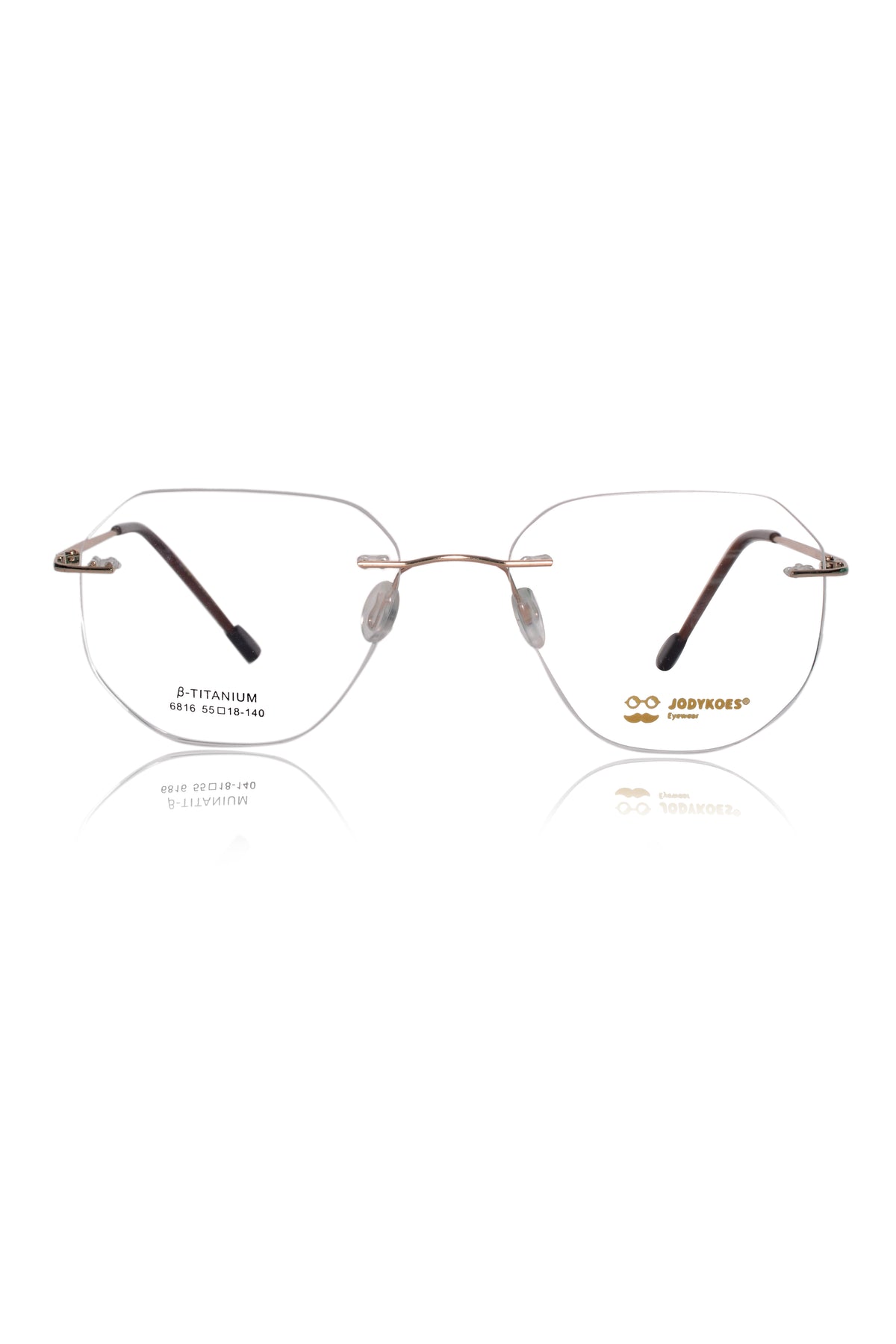 Jodykoes Hexagon Premium Rimless Frame (Gold)