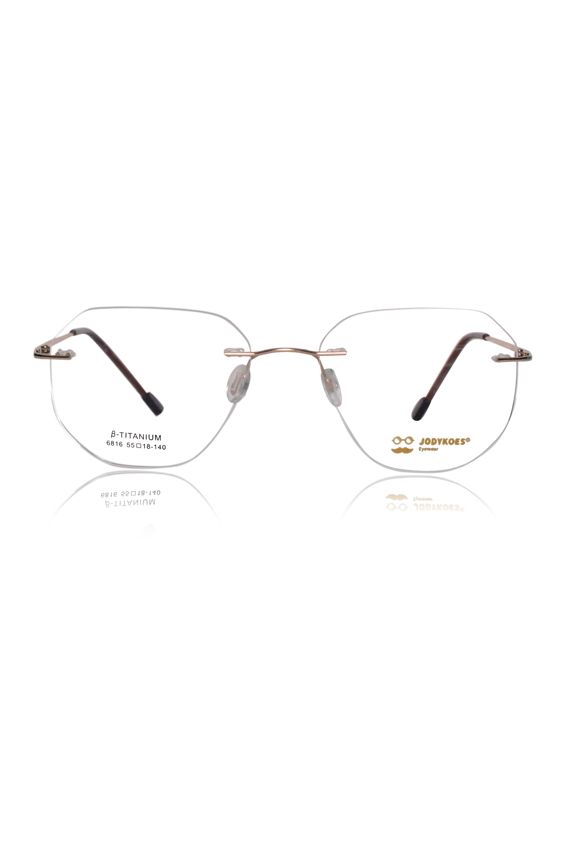 Jodykoes Hexagon Premium Rimless Frame (Gold)