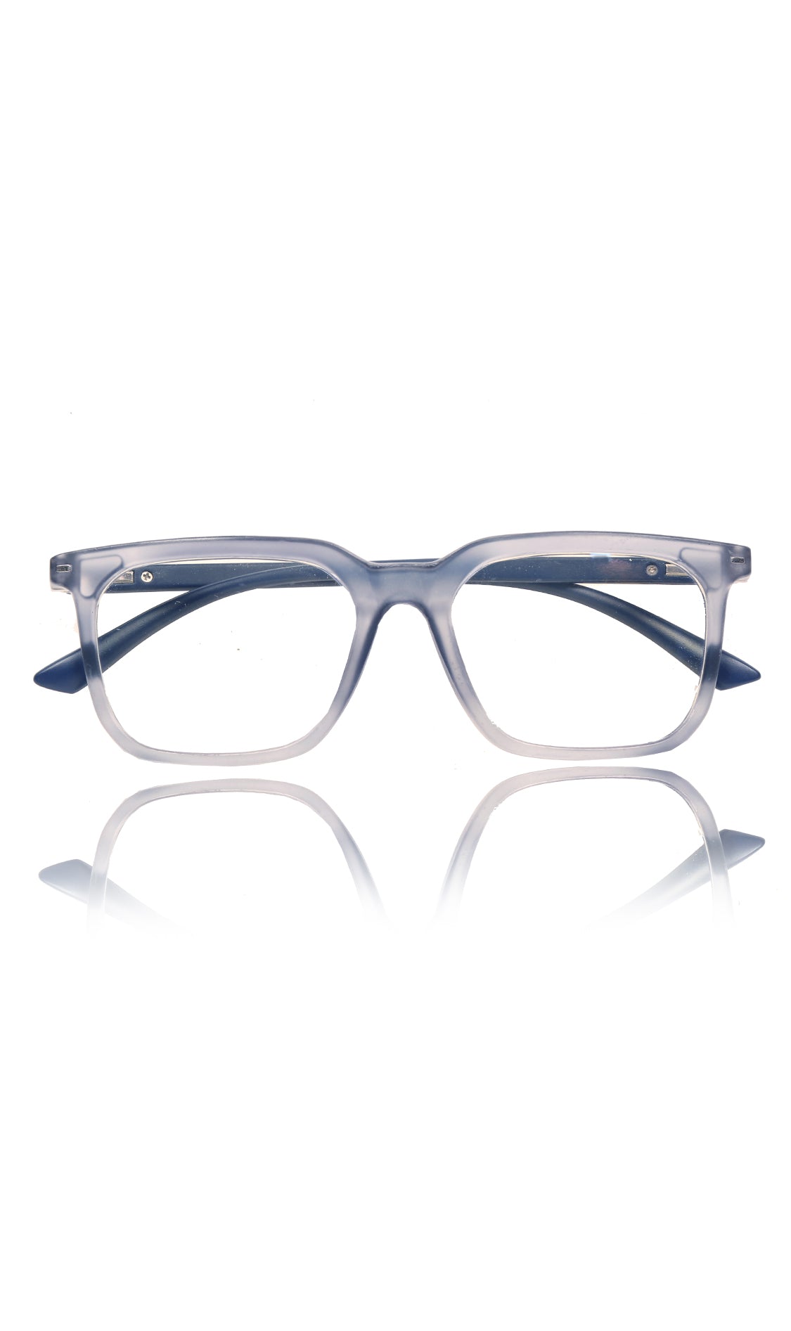 Jodykoes® Colour Frame Series: Stylish Square Spectacle Frames with Blue Ray Protection and Anti-Glare Glasses for Men and Women (Frost Transparent Blue) - Jodykoes ®