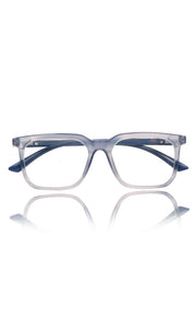 Jodykoes® Colour Frame Series: Stylish Square Spectacle Frames with Blue Ray Protection and Anti-Glare Glasses for Men and Women (Frost Transparent Blue)