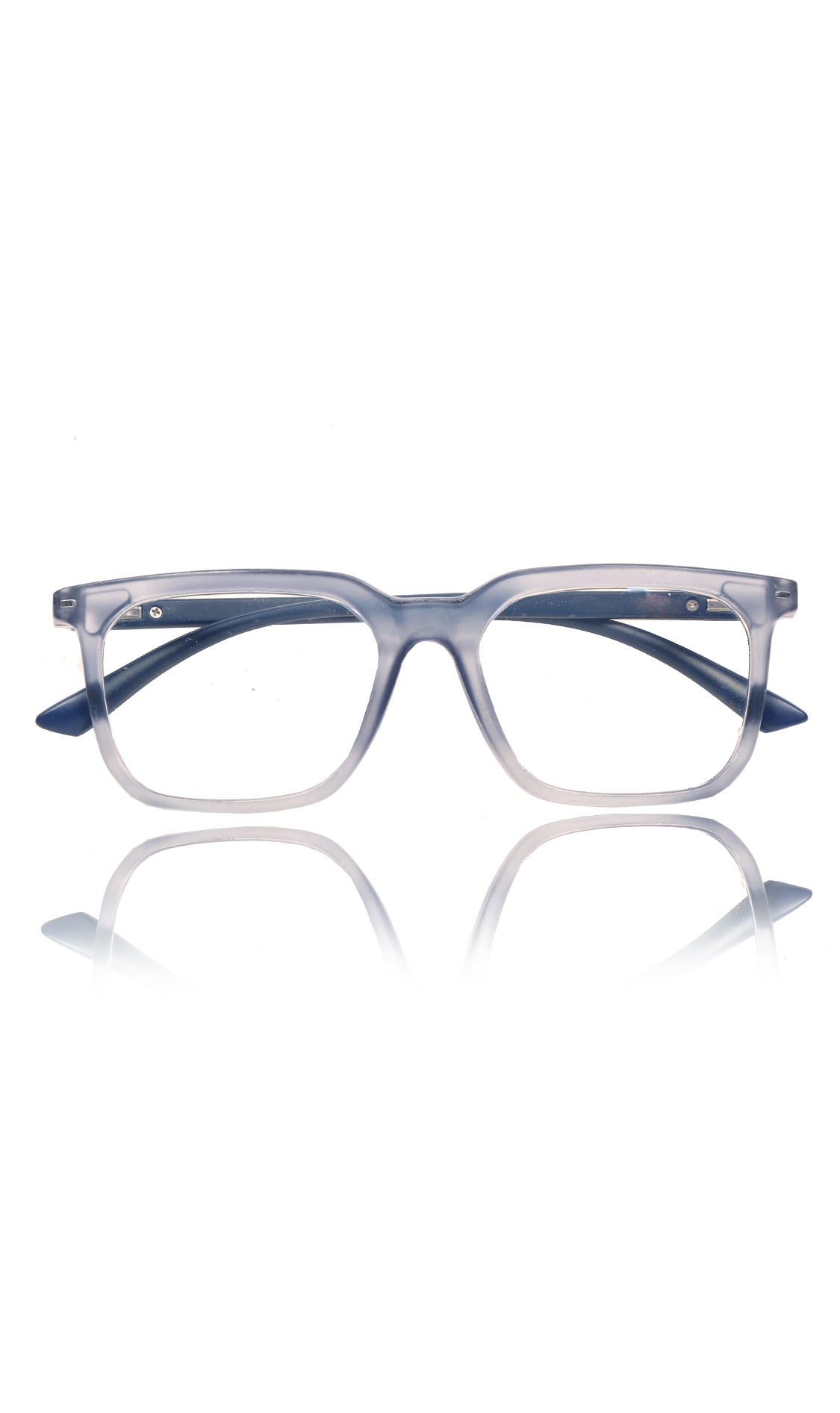 Jodykoes® Colour Frame Series: Stylish Square Spectacle Frames with Blue Ray Protection and Anti-Glare Glasses for Men and Women (Frost Transparent Blue)