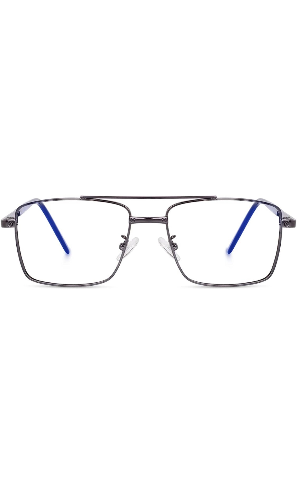 Jodykoes® New Full Rim Rectangular Blue Light Protection Computer Eyeglasses Metal Frame With Anti Glare and Blu Cut Glasses Spectacles for Men and Women Eyewear (Black) - Jodykoes ®