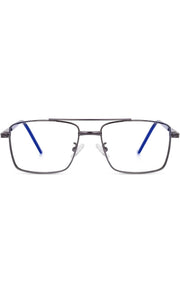 Jodykoes® New Full Rim Rectangular Blue Light Protection Computer Eyeglasses Metal Frame With Anti Glare and Blu Cut Glasses Spectacles for Men and Women Eyewear (Black)