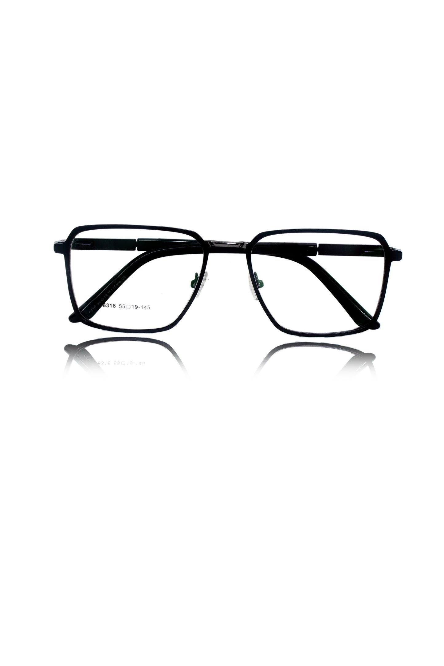 Jodykoes Founder's Edition Square Metal Titanium Eyeglass Frame | Premium Luxury Titanium Eyewear Glasses (Black-Silver)