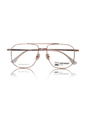 Jodykoes Luxury Series : Pure Titanium Metal Spectacle Eyeglasses | New Shape Double Bar Square Metal Eyewear Frame (Gold)