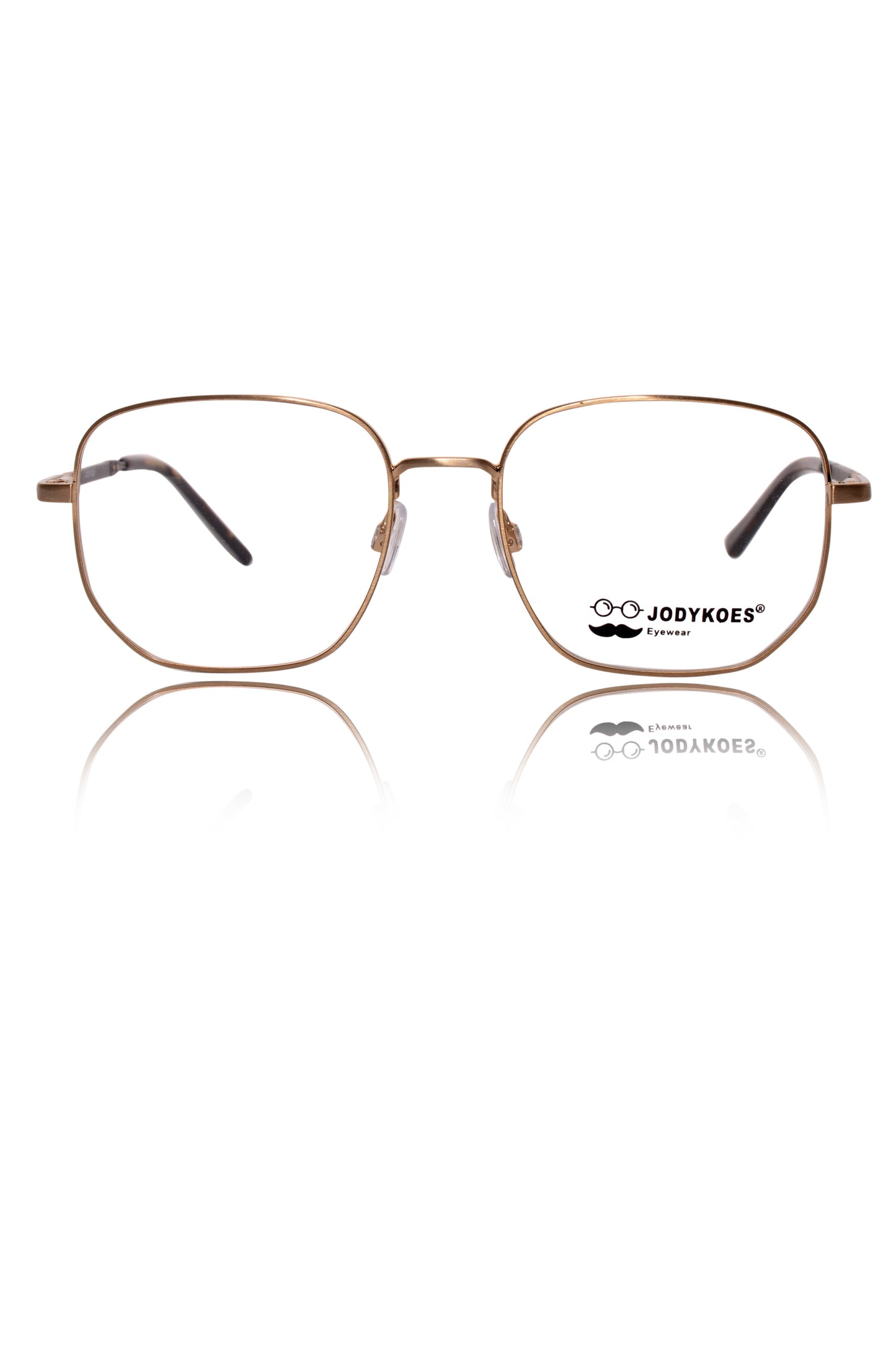 Jodykoes Luxury Series : Pure Titanium Metal Spectacle Eyeglasses | New Shape Square Metal Eyewear Frame (Matte Gold)