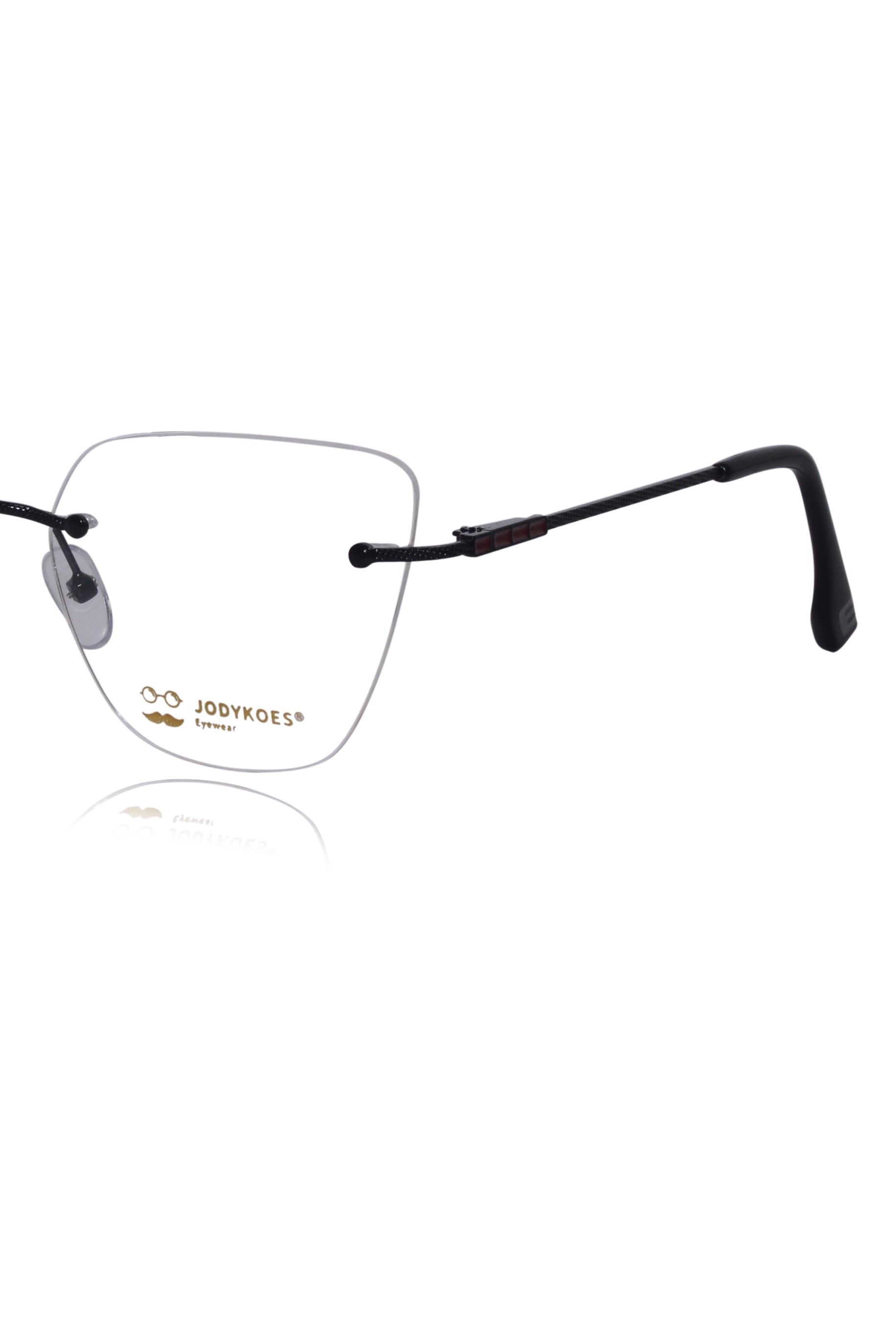 Jodykoes Cat Eye Signature Rimless Frame (Black)