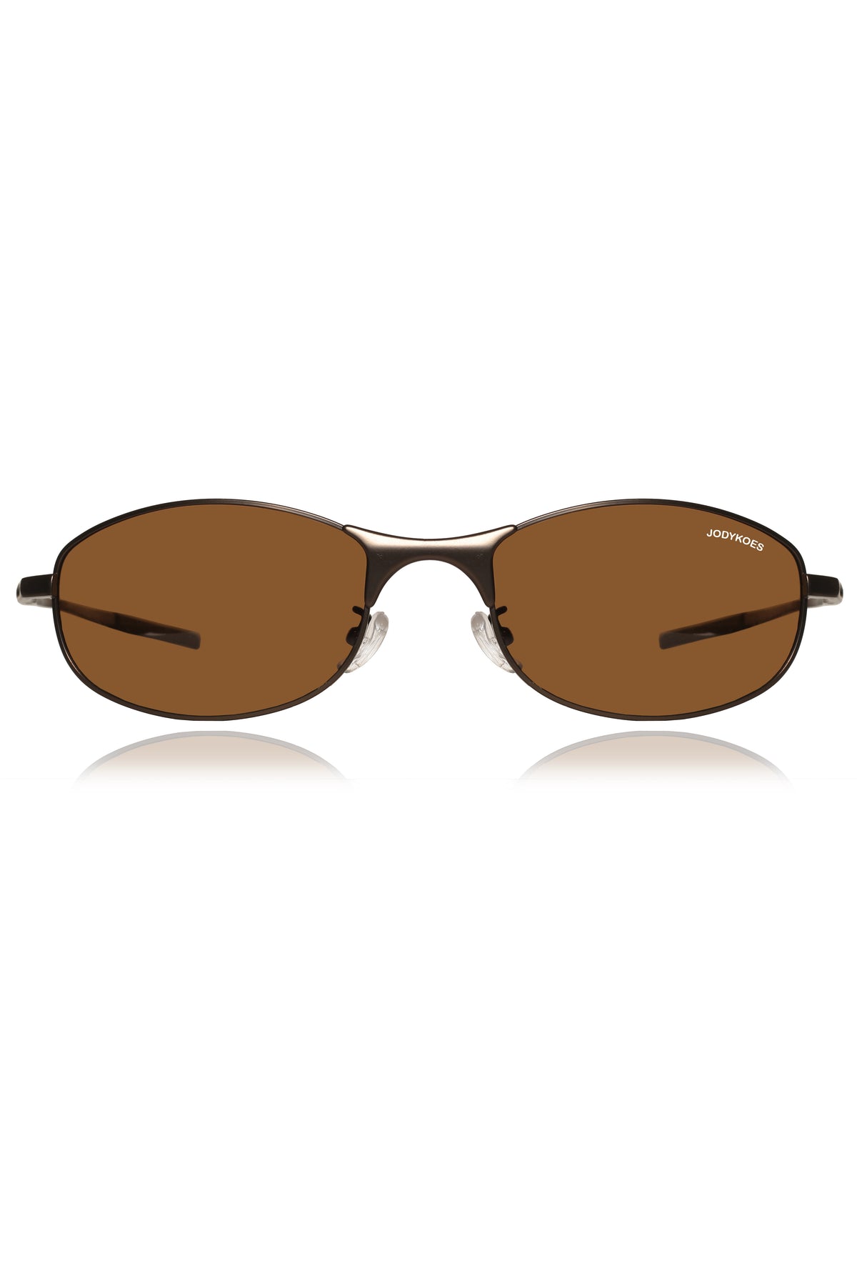 Jodykoes Legacy Sports Edition Metal Rectangular Sunglasses – UV400 Polarized (Brown)