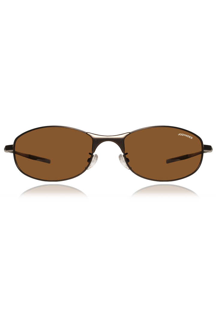 Jodykoes Legacy Sports Edition Metal Rectangular Sunglasses – UV400 Polarized (Brown)