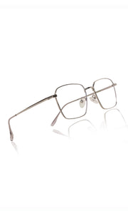 Jodykoes® Premium Series Metal Spectacle Frame With Anti-Glare Blue Light Blocking Eyeglasses for Men and Women | Computer and Mobile Phone Protection Eyewear Frames (Silver)