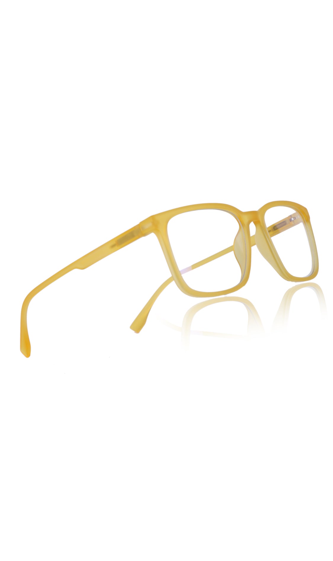 Jodykoes® Colour Series : Vibrant colours eyewear rectangle frames with anti glare and blue filter eyeglasses for men and women (Banana Yellow)