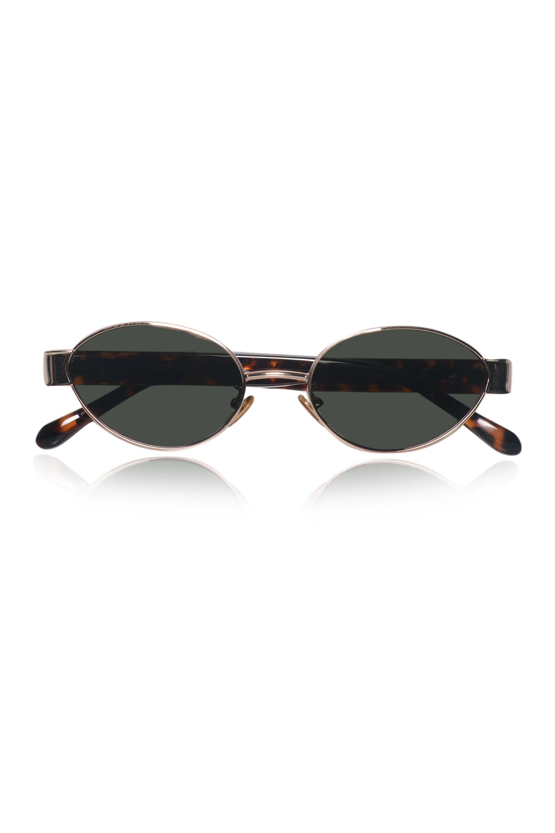 Jodykoes Legacy Metal Oval Sunglasses – UV400 Polarized (Gold)
