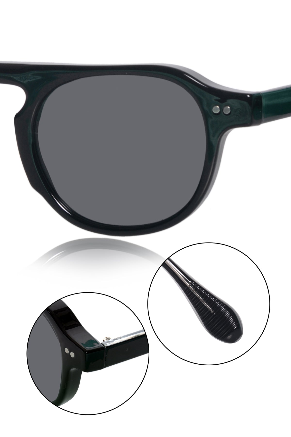 Jodykoes Legacy Round Aviator Sunglasses – UV400 Polarized (Black)