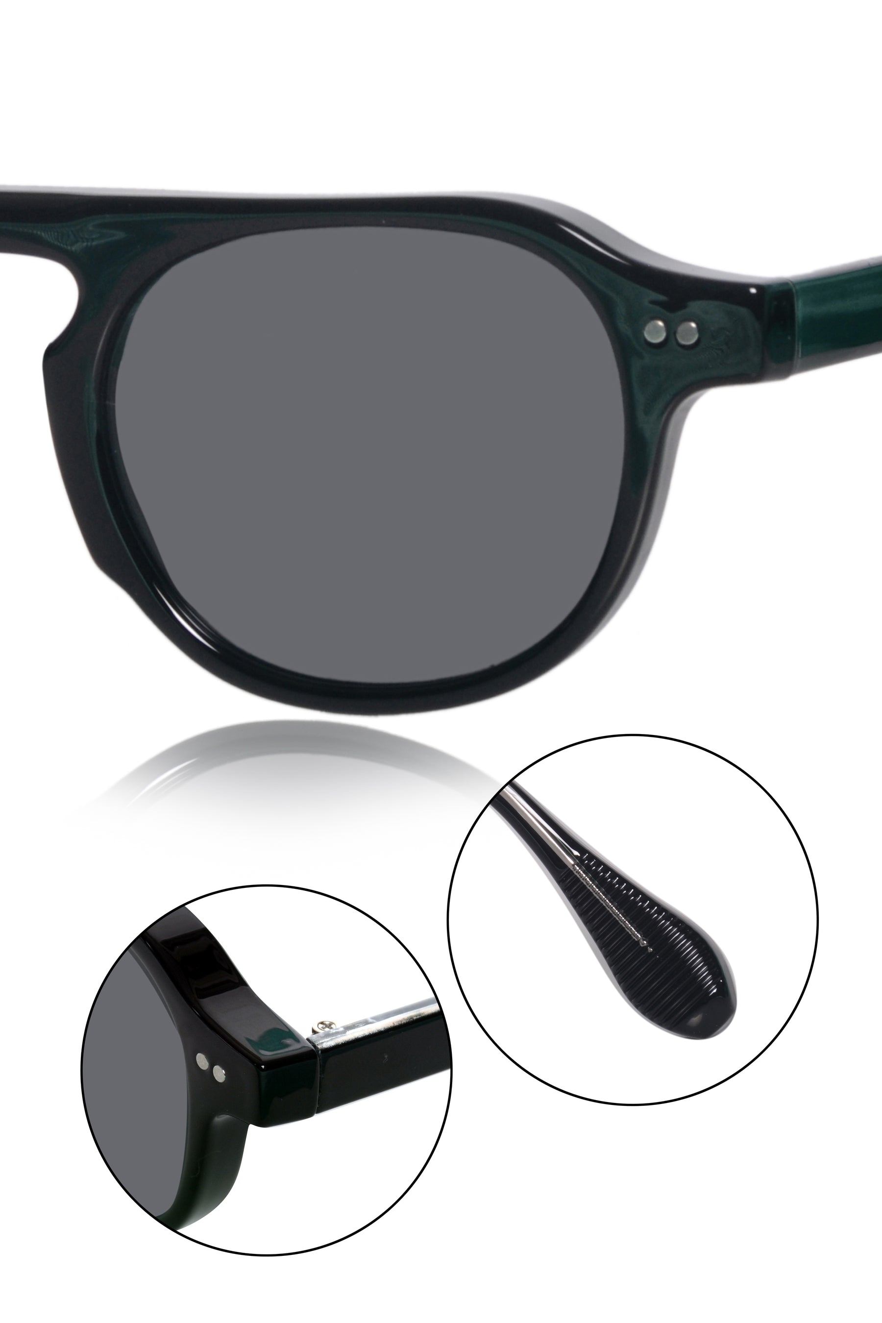 Jodykoes Legacy Round Aviator Sunglasses – UV400 Polarized (Black)