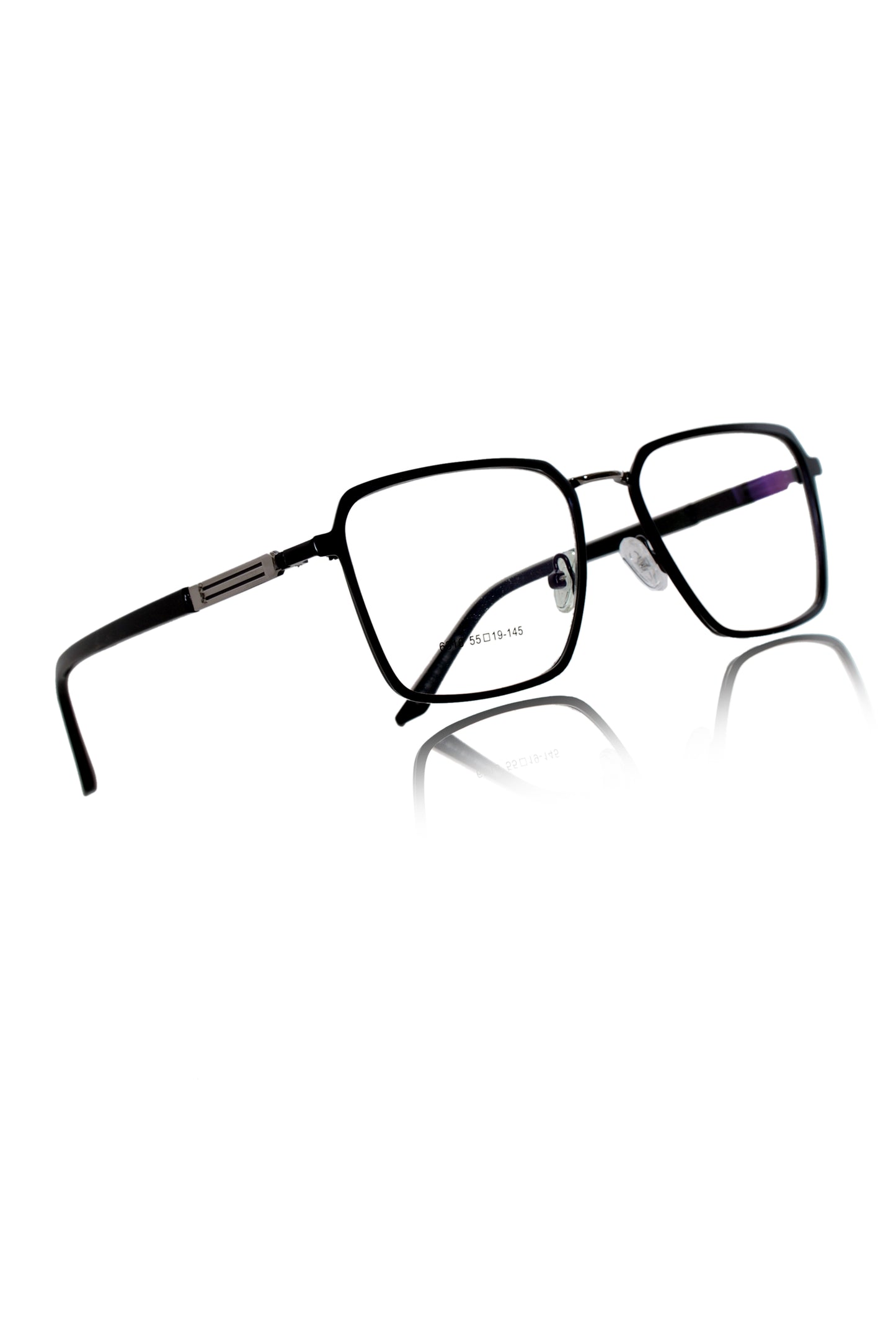 Jodykoes Founder's Edition Square Metal Titanium Eyeglass Frame | Premium Luxury Titanium Eyewear Glasses (Black-Silver)