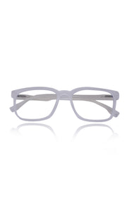 Jodykoes® Colour Series : Vibrant colours eyewear rectangle frames with anti glare and blue filter eyeglasses for men and women (Pearl White)