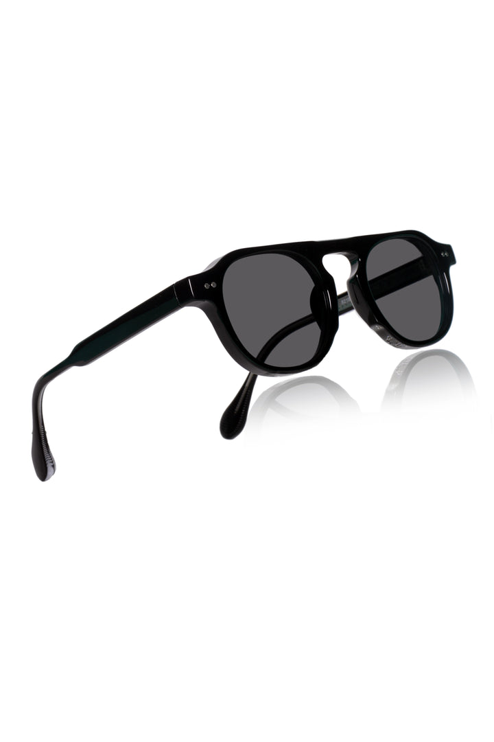 Jodykoes Legacy Round Aviator Sunglasses – UV400 Polarized (Black)