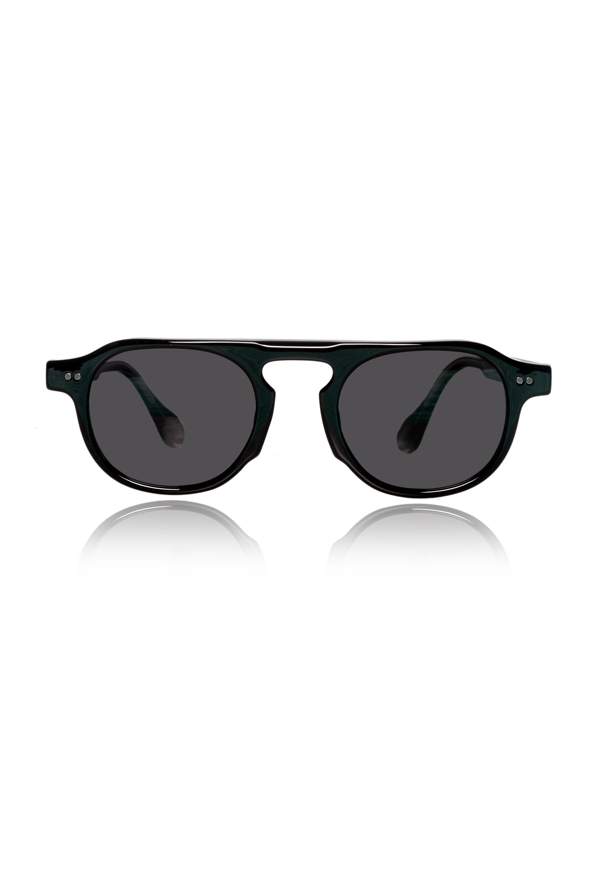 Jodykoes Legacy Round Aviator Sunglasses – UV400 Polarized (Black)