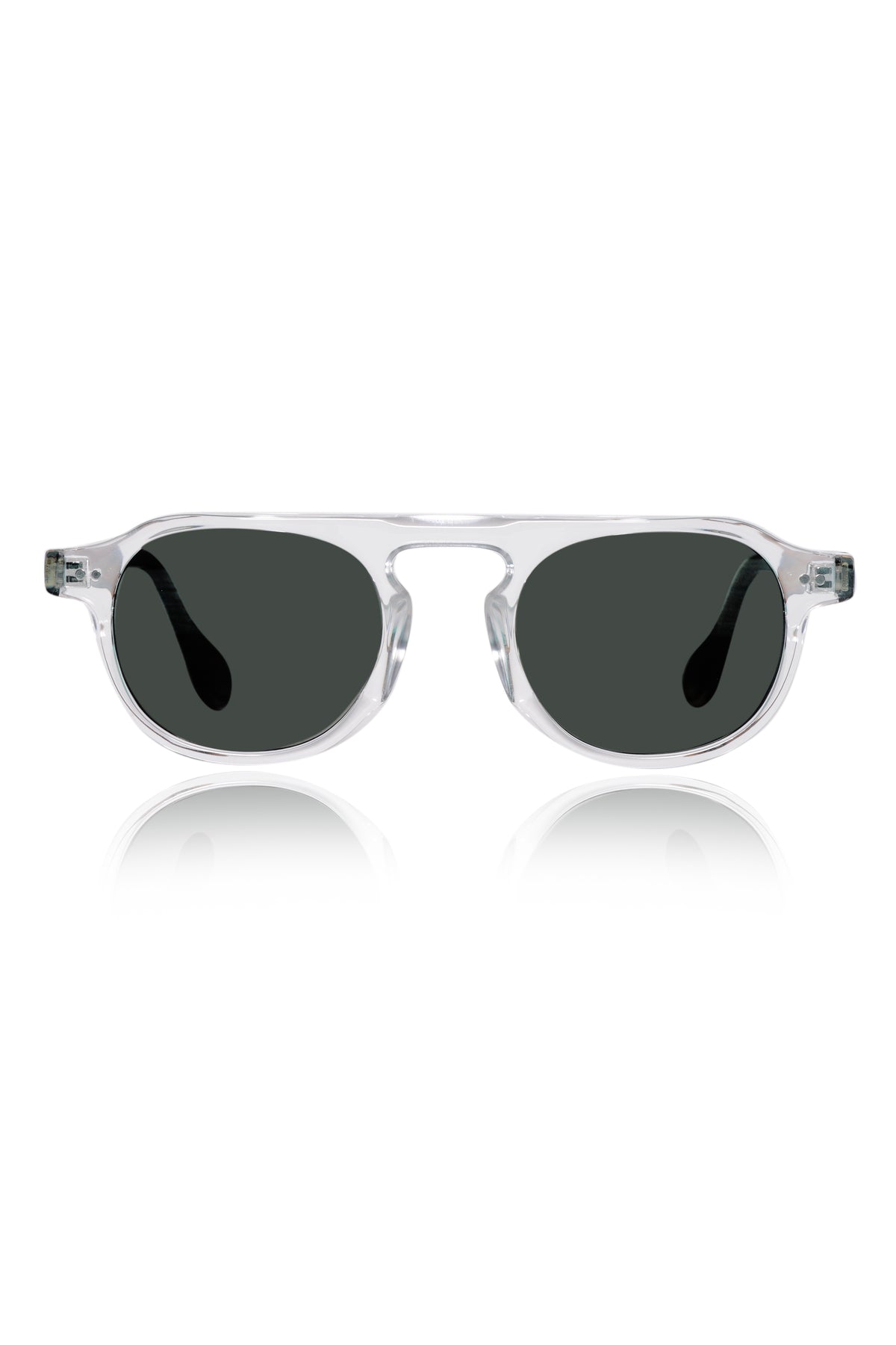 Jodykoes Legacy Round Aviator Square Sunglasses – UV400 Polarized (Clear Tortoise)