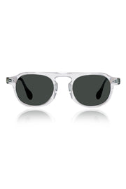 Jodykoes Legacy Round Aviator Square Sunglasses – UV400 Polarized (Clear Tortoise)