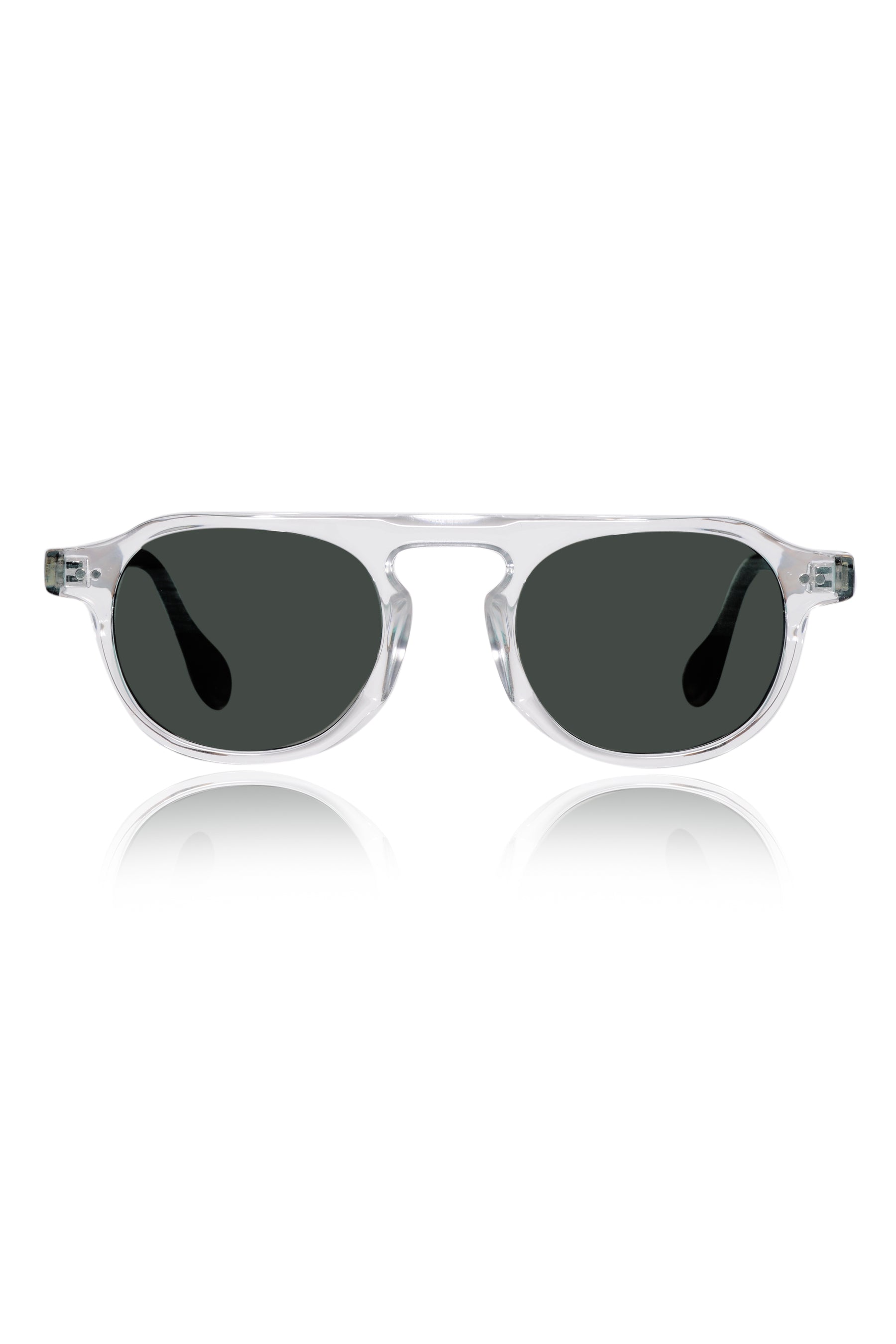 Jodykoes Legacy Round Aviator Square Sunglasses – UV400 Polarized (Clear Tortoise)