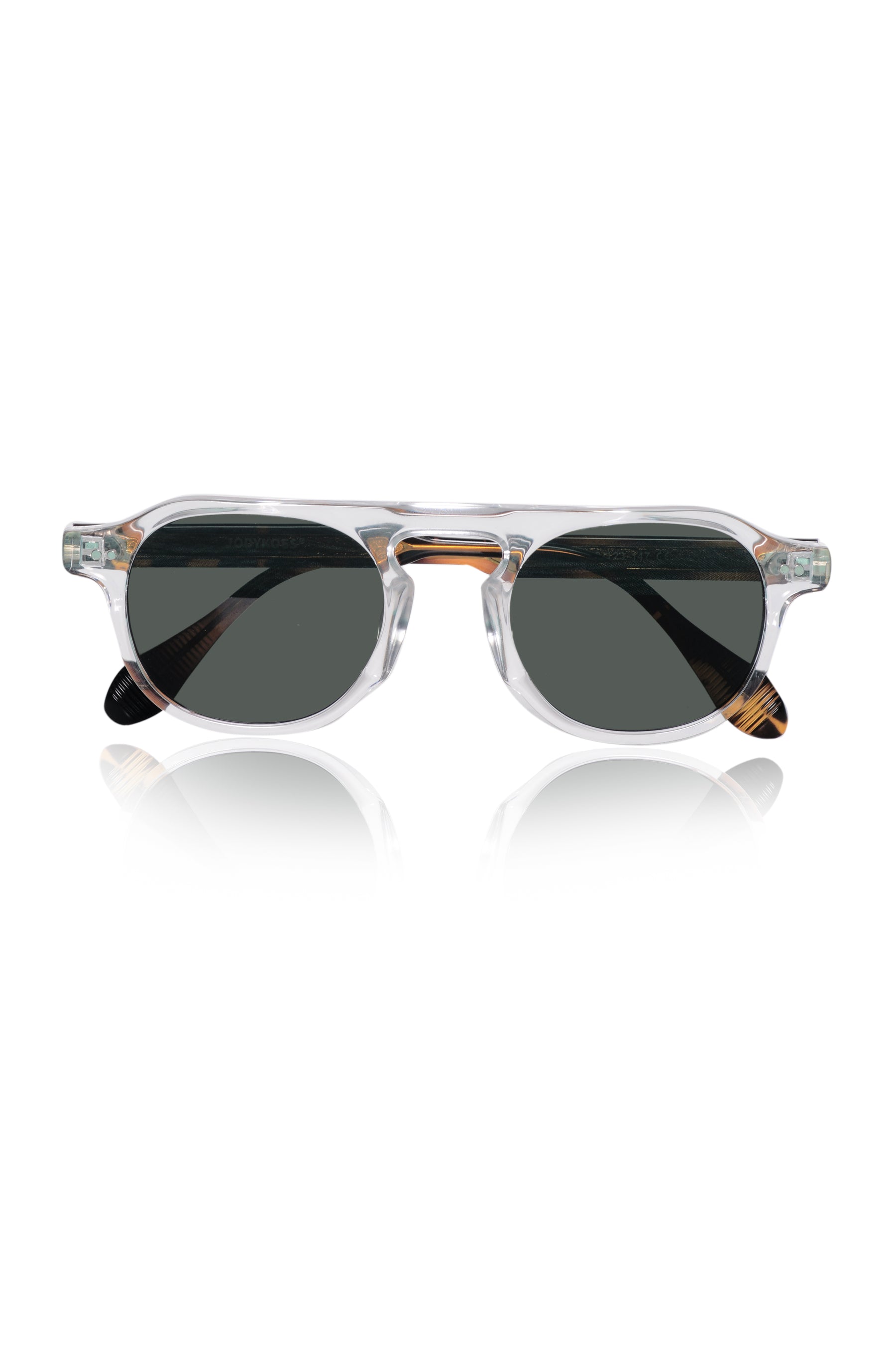 Jodykoes Legacy Round Aviator Square Sunglasses – UV400 Polarized (Clear Tortoise)