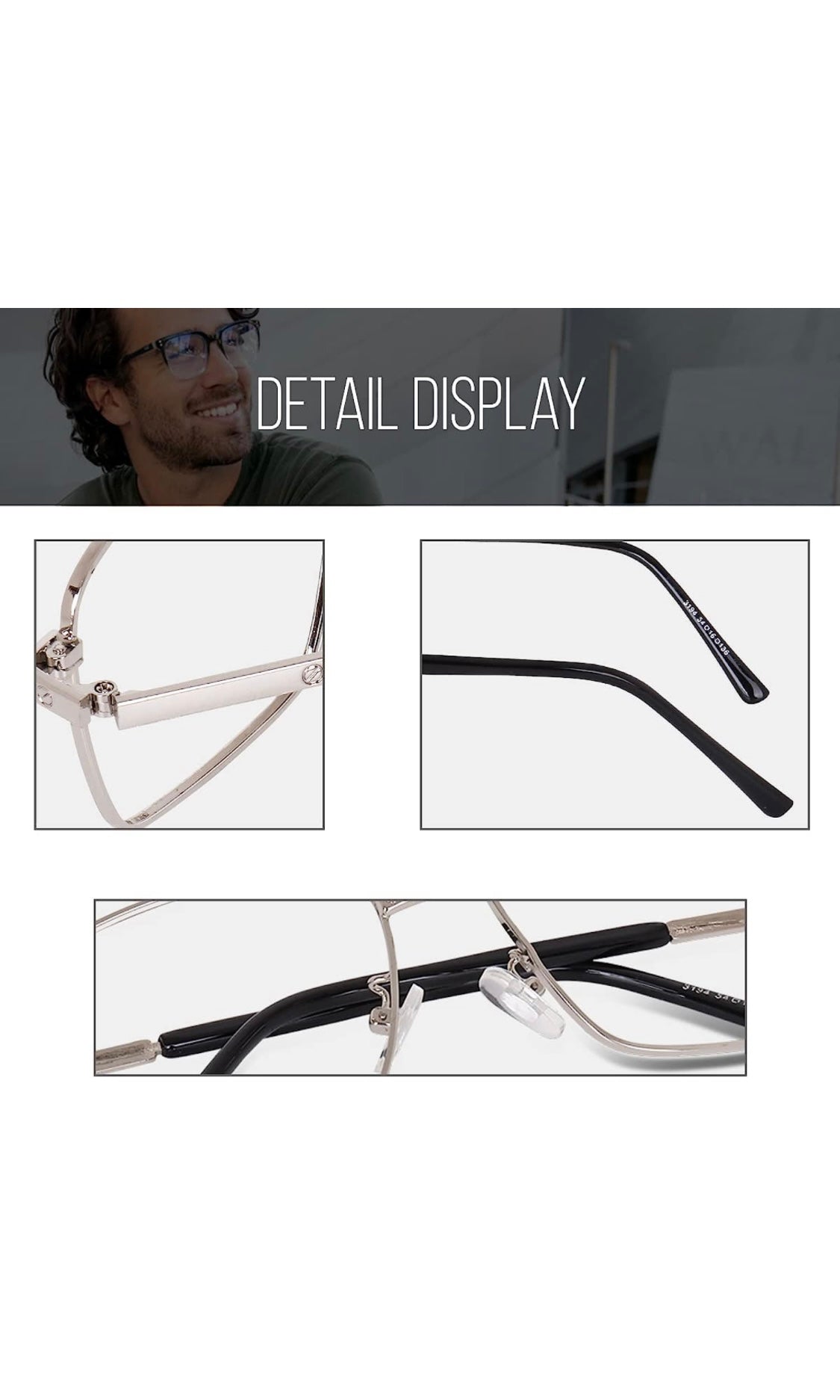 Jodykoes® New Full Rim Rectangular Blue Light Protection Computer Eyeglasses Metal Frame With Anti Glare and Blu Cut Glasses Spectacles for Men and Women Eyewear (Silver)
