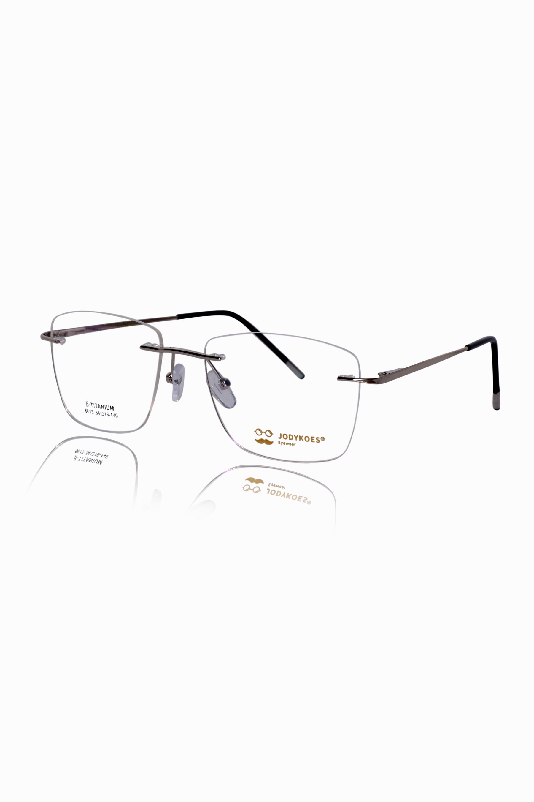 Jodykoes Square Signature Rimless Frame (Silver)
