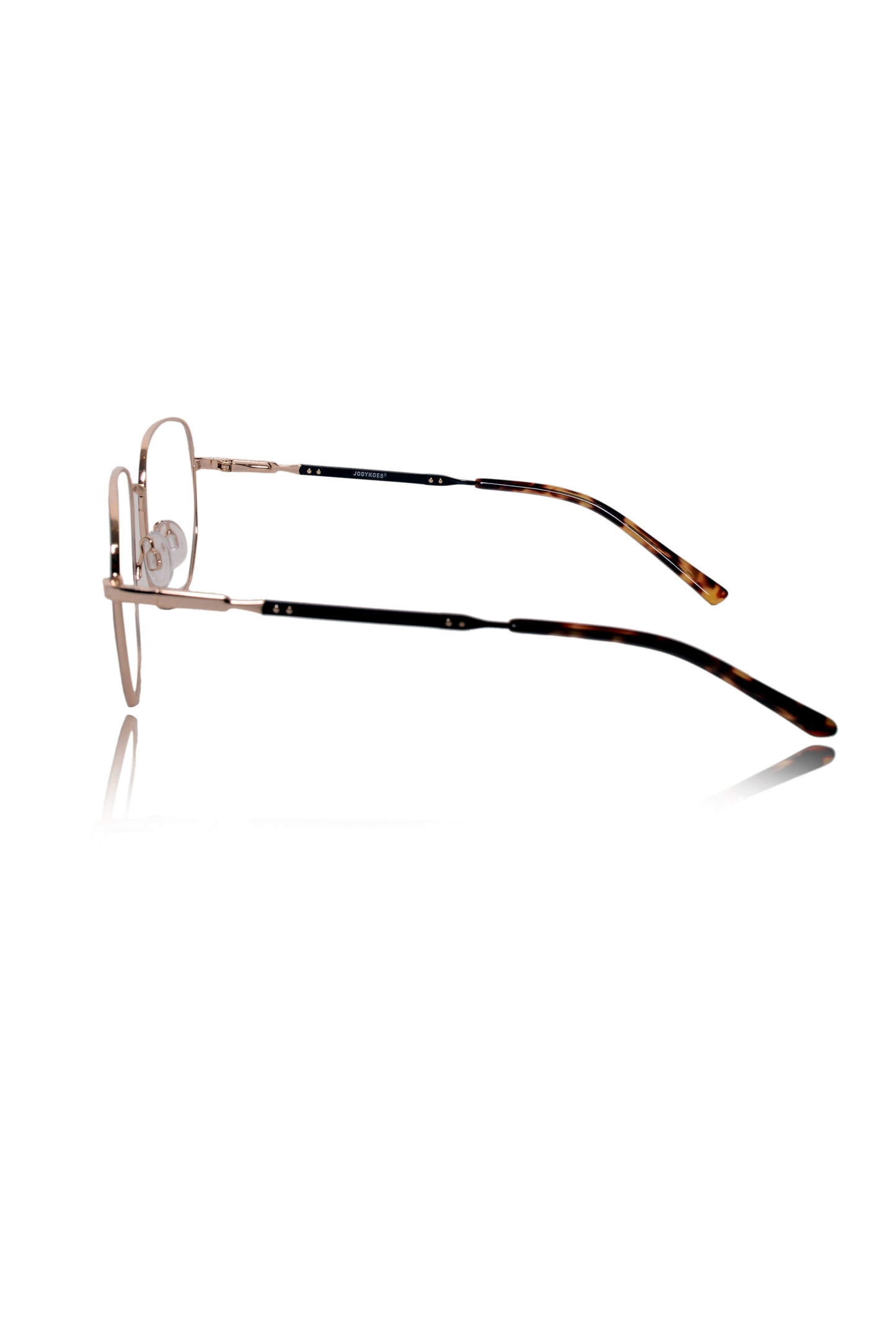 Jodykoes Luxury Series : Pure Titanium Metal Spectacle Eyeglasses | New Shape Square Metal Eyewear Frame (Black And Gold)