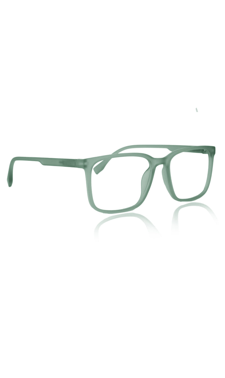 Jodykoes® Colour Series : Vibrant colours eyewear rectangle frames with anti glare and blue filter eyeglasses for men and women (Sky Green)