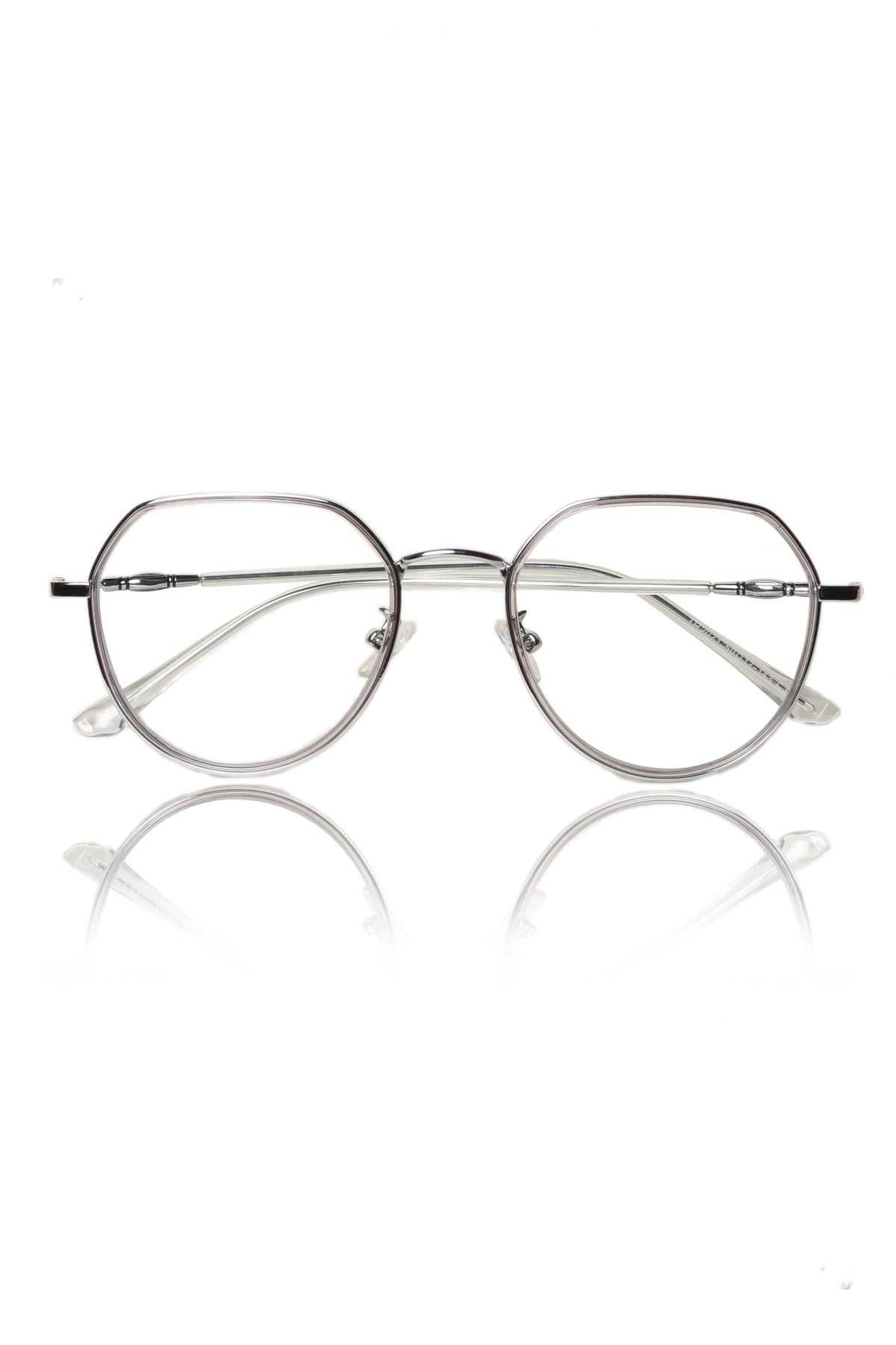 Jodykoes® Premium Series Round-Flat Top Eyewear Eyeglasses Spectacles Frame for Men and Women (Transparent)