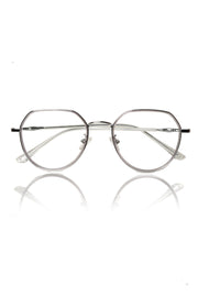 Jodykoes® Premium Series Round-Flat Top Eyewear Eyeglasses Spectacles Frame for Men and Women (Transparent)