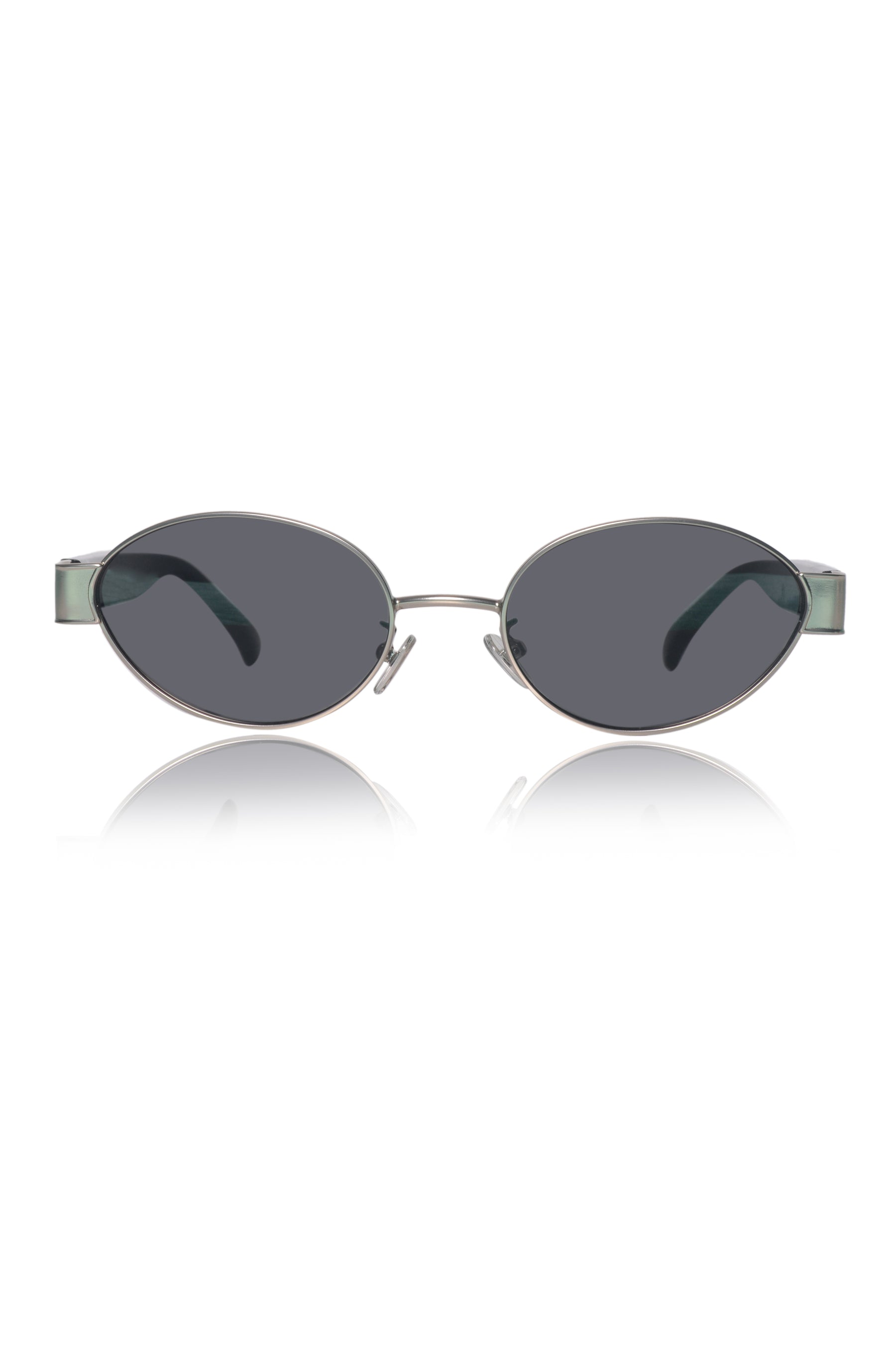 Jodykoes Legacy Metal Oval Sunglasses – UV400 Polarized (Silver)