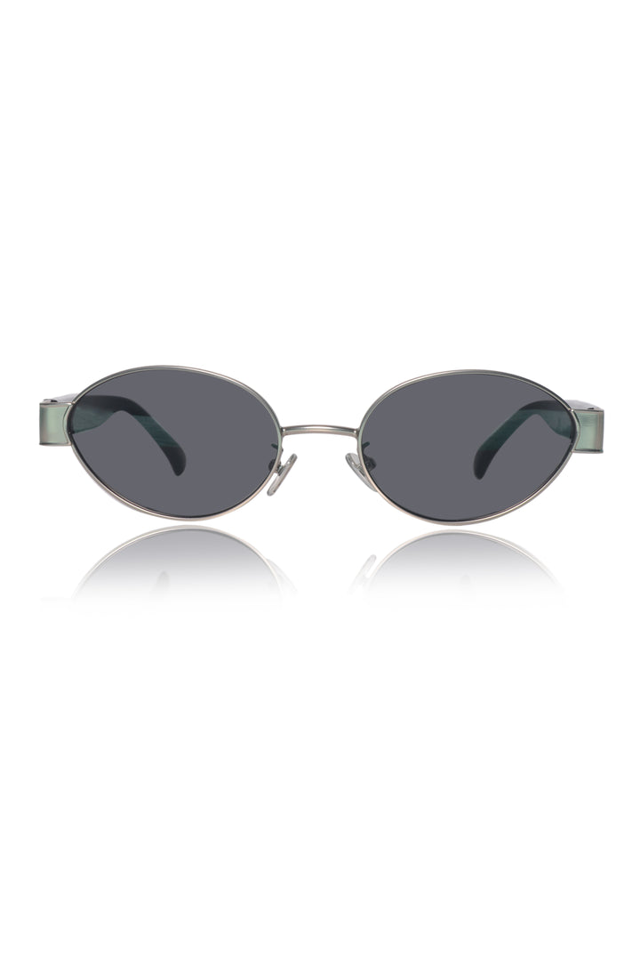 Jodykoes Legacy Metal Oval Sunglasses – UV400 Polarized (Silver)
