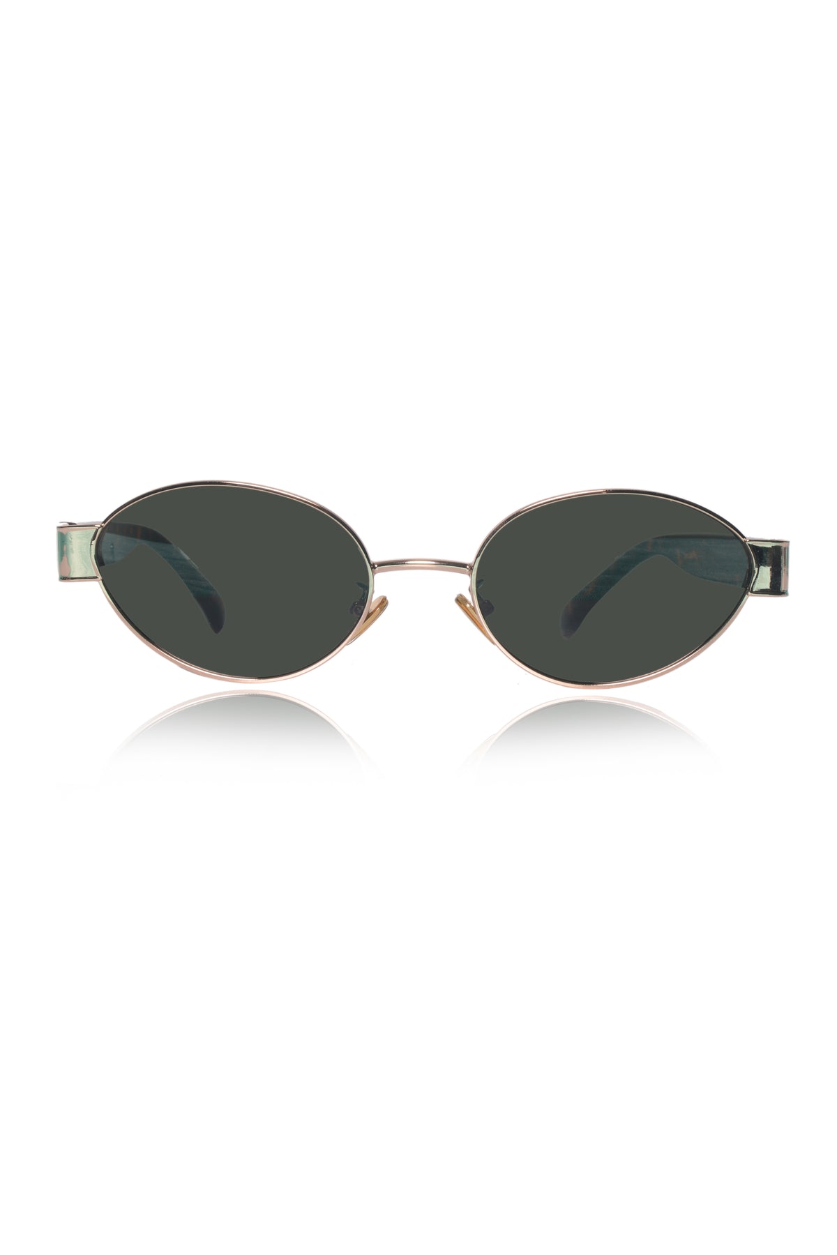 Jodykoes Legacy Metal Oval Sunglasses – UV400 Polarized (Gold)