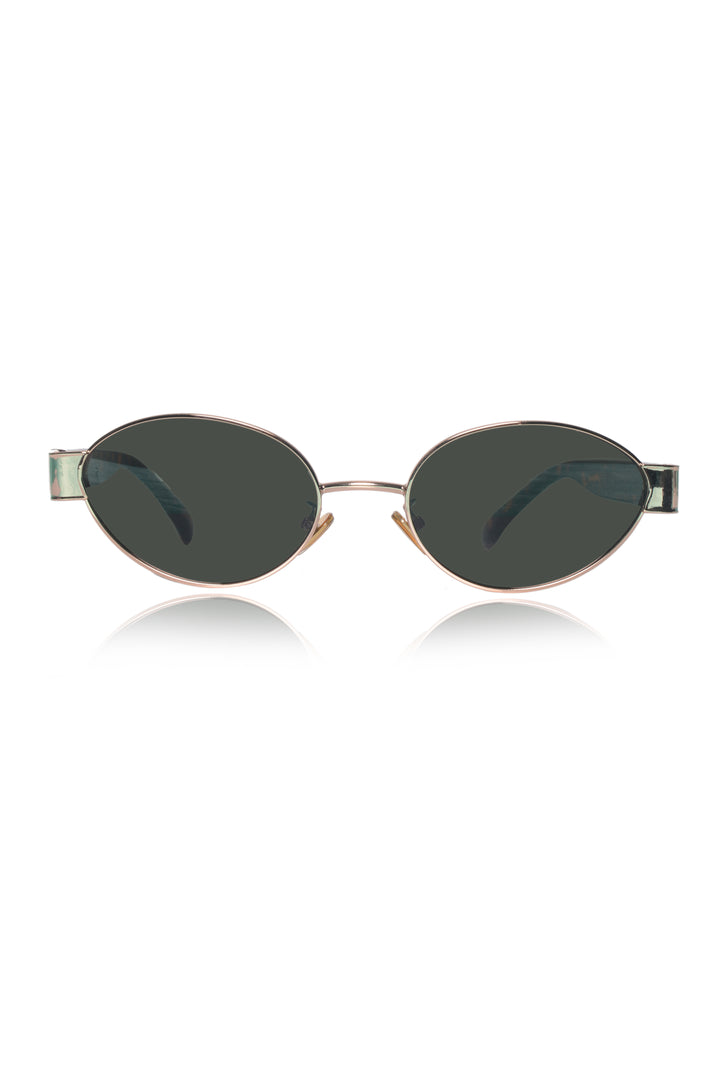 Jodykoes Legacy Metal Oval Sunglasses – UV400 Polarized (Gold)