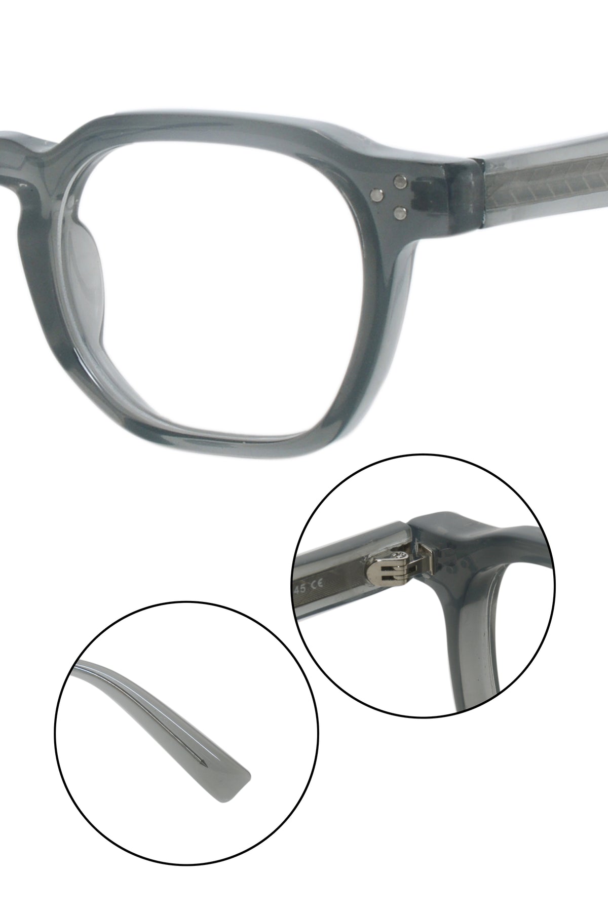 Jodykoes Color-Changing Eyewear Frames | Stylish Pure Acetate UV Protection Glasses | Lightweight & Durable Optical Frames for Men & Women (LIGHT GRAY-DARK GRAY)