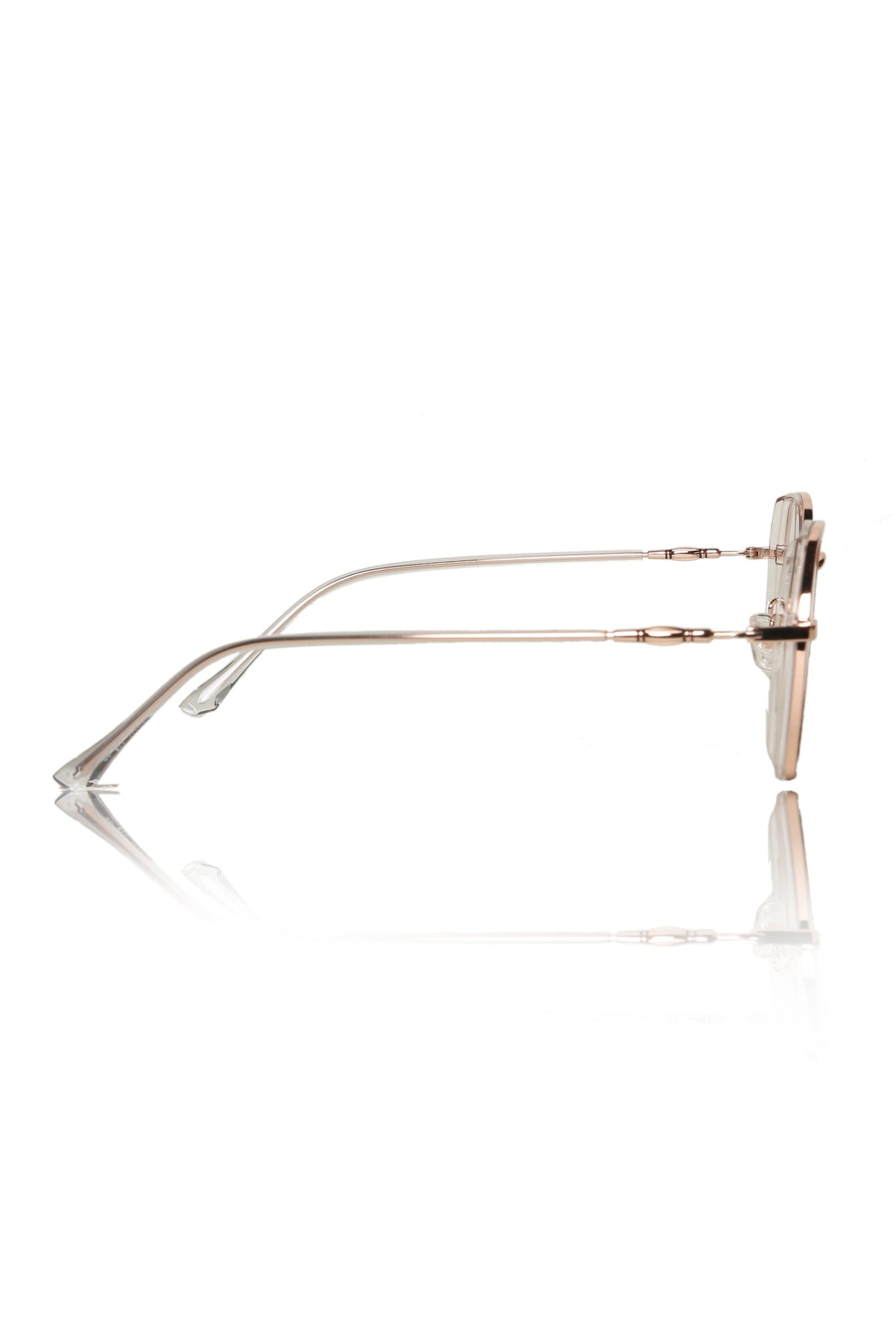 Jodykoes® Premium Series Round-Flat Top Eyewear Eyeglasses Spectacles Frame for Men and Women (Rose Gold)
